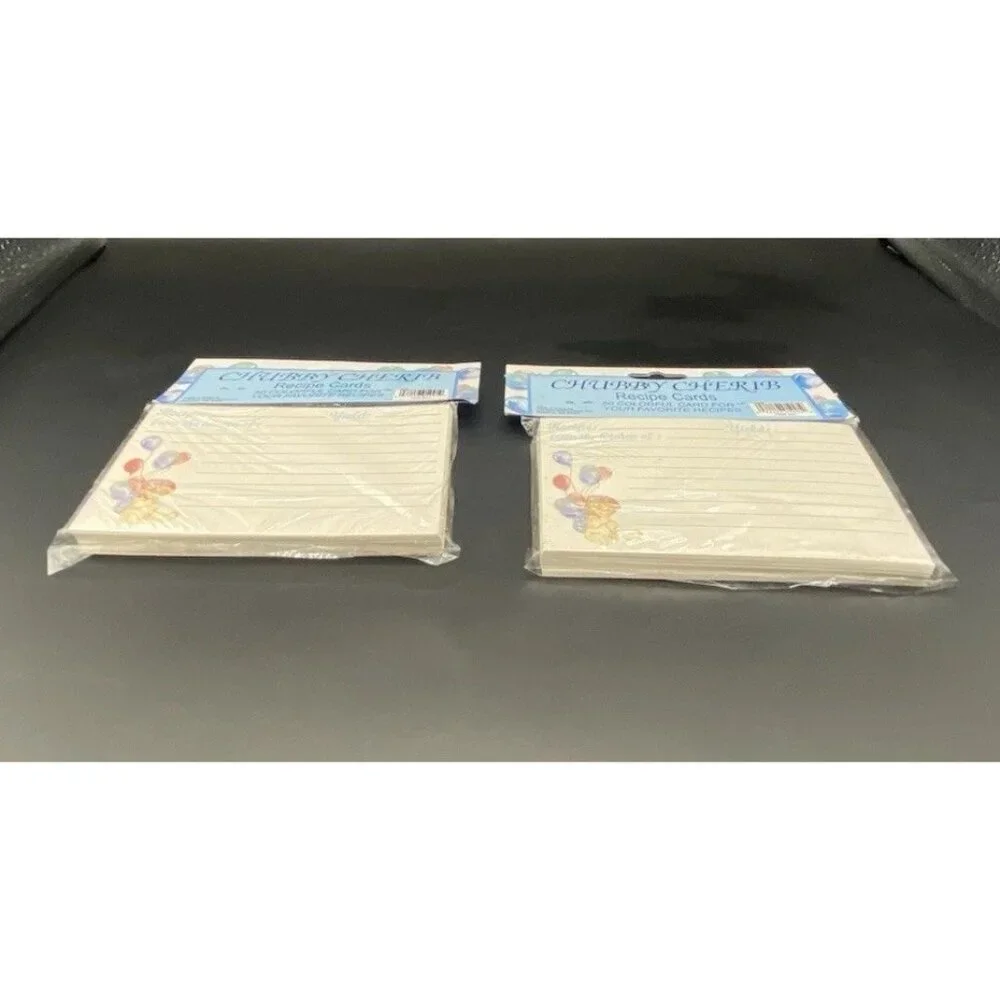 Chubby Cherub Recipe Cards 5x3 Lot of 2 Packs 50 Each Vintage NOS Home Cook Chef